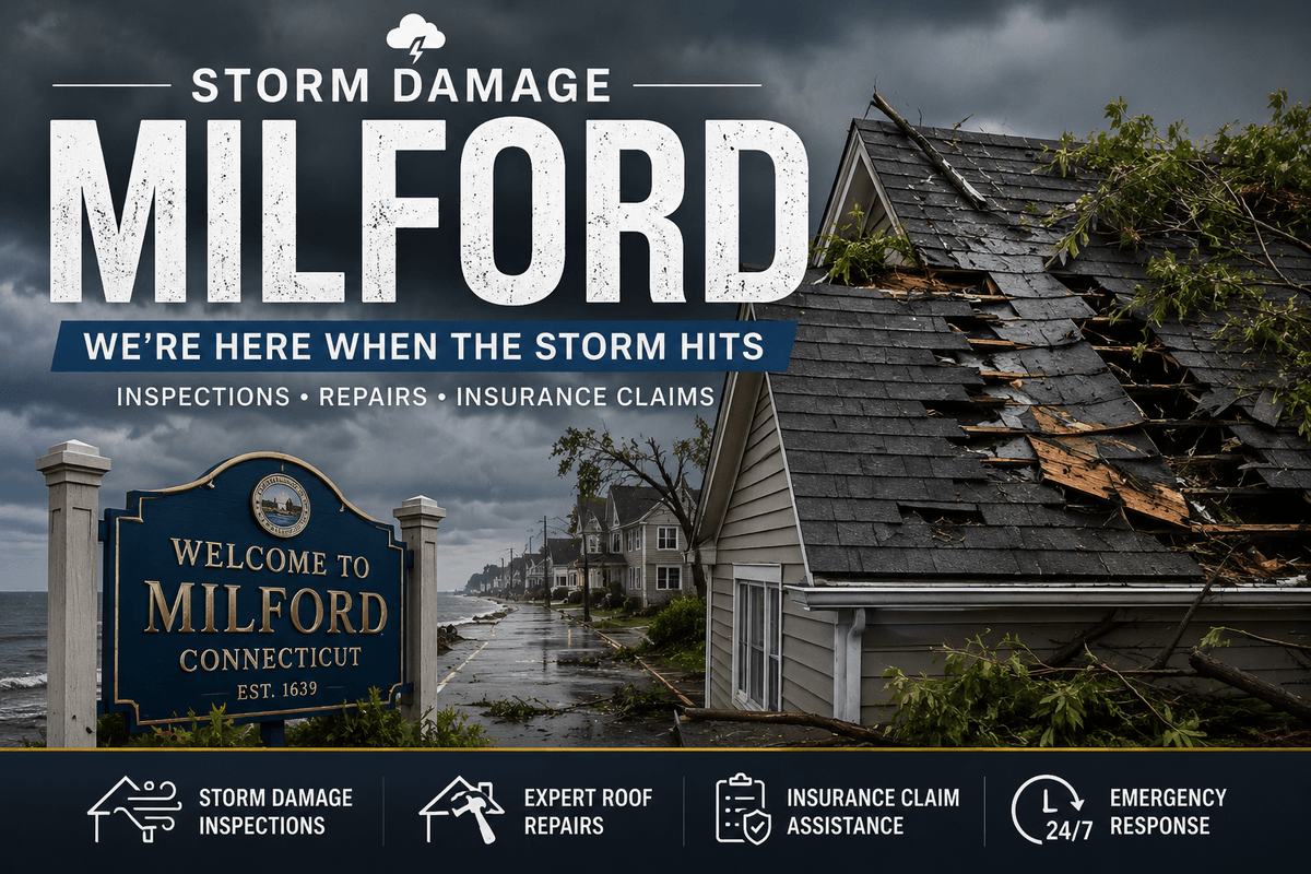 Home Pros LLC storm damage roof repair and wind assessment in Milford CT
